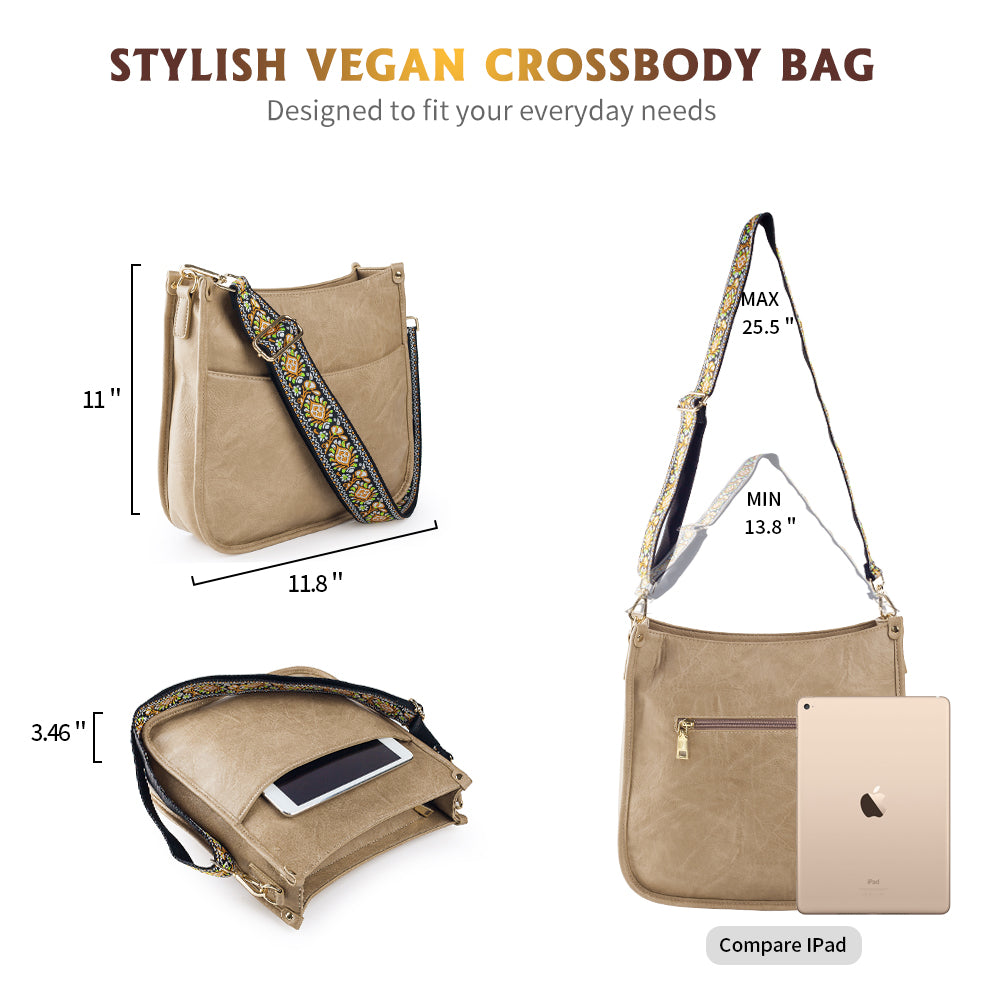 Viva Terry Vegan Leather Crossbody Fashion Shoulder Bag Purse with