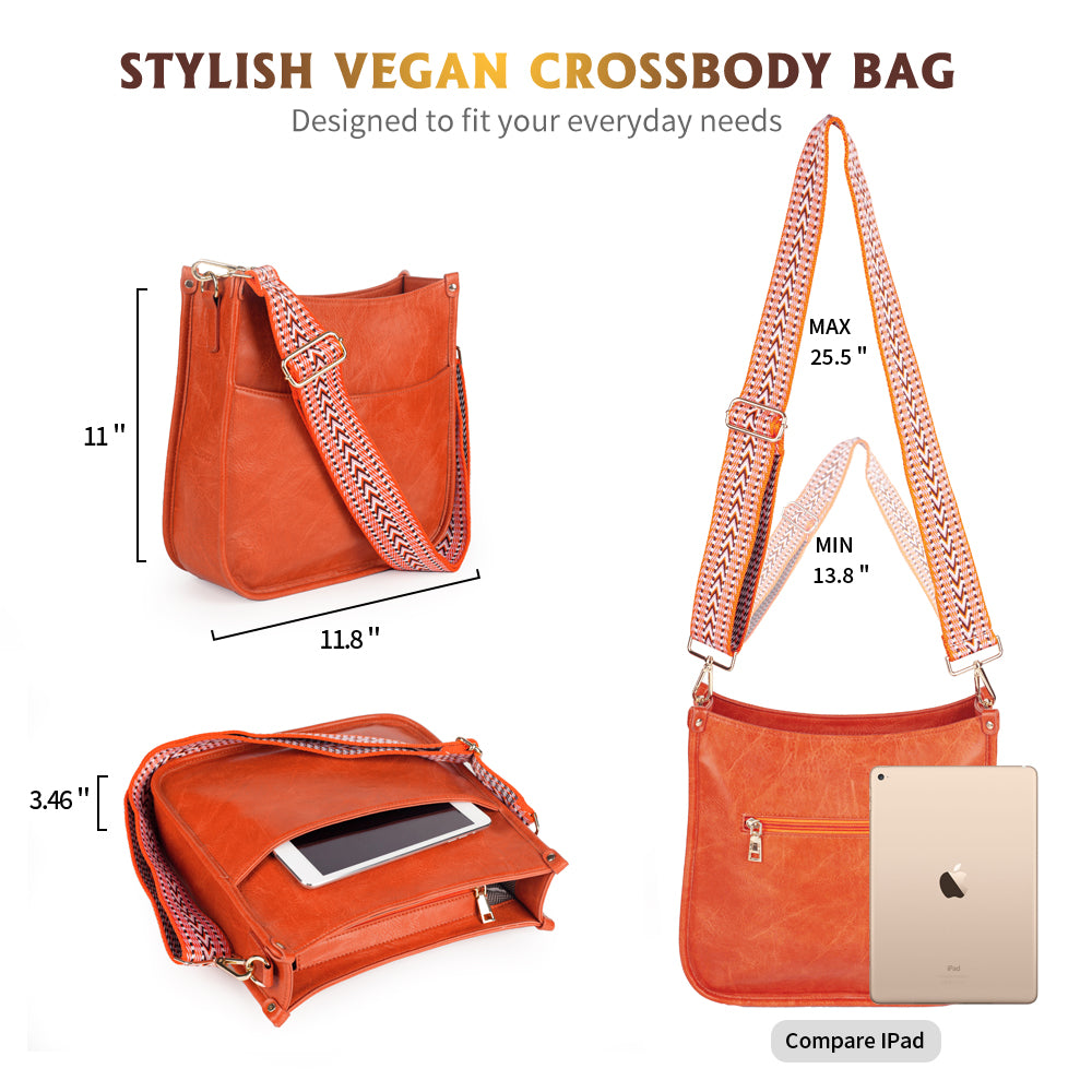 Viva Terry Vegan Leather Crossbody Fashion Shoulder Bag Purse with