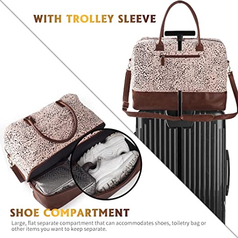 Large Travel Duffle Bag Vegan Leather with Shoe Compartment and Toilet –  Viva Terry Official Store