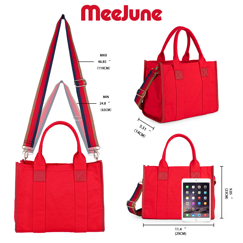 Meejune Women Canvas Tote Handbags Casual Shoulder Work Bag Crossbody