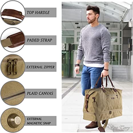 Men's canvas travel discount bag