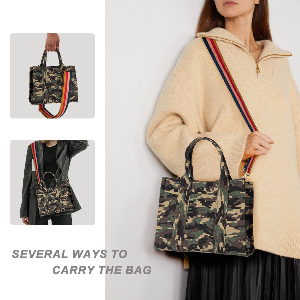 Women Canvas Tote Handbags Casual Shoulder Work Bag Crossbody